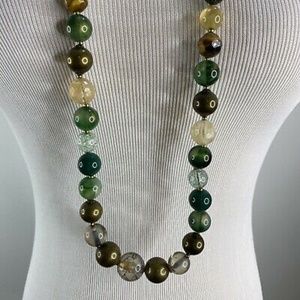 PREMIER DESIGNS 'Green Envy' Earth Tones Beaded 36-40" Long Necklace